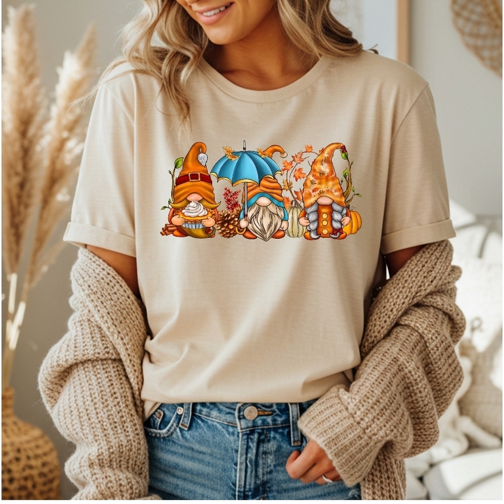 Gildan Natural Fall GNOMES Short Sleeve T-Shirt